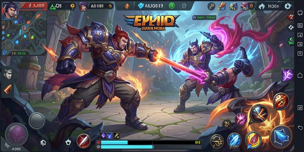 Tampilan seru aksi tim dalam AJO89 di arena MOBA.