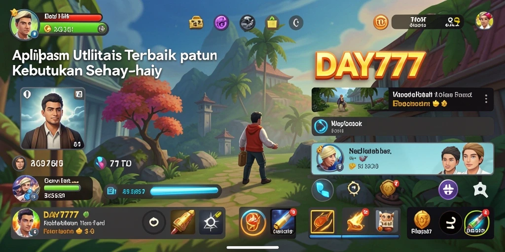 Tampilan antarmuka aplikasi DAY777 yang bersih dan intuitif.