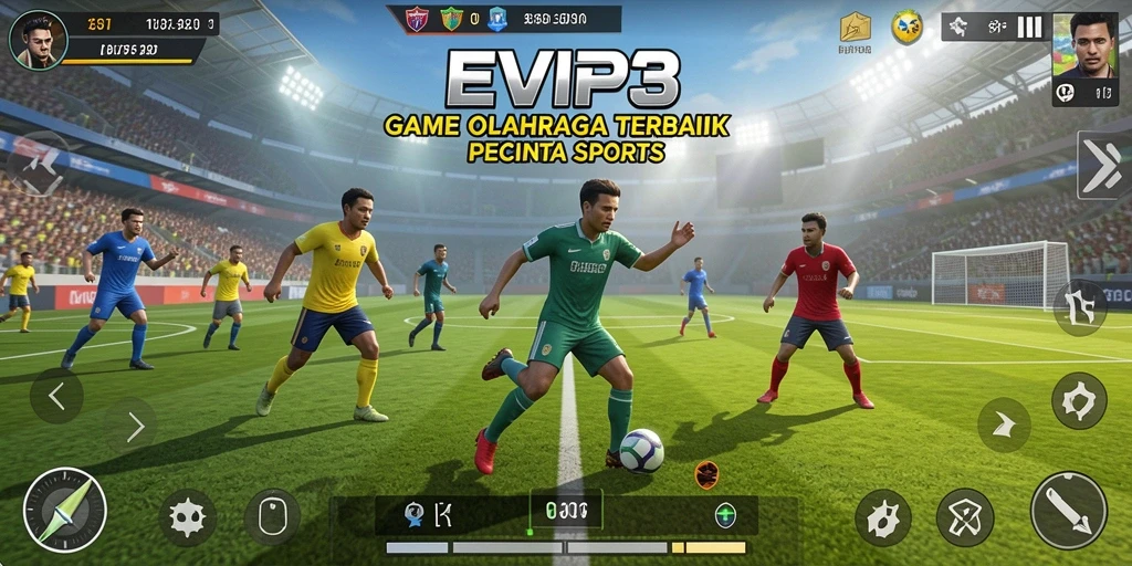 Tampilan menarik dari gameplay <strong>EVIP3</strong> dengan berbagai olahraga yang seru.