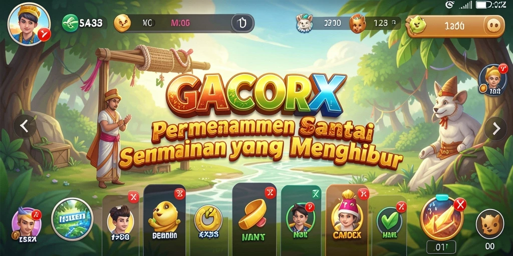 Screenshot GACORX yang menunjukkan gameplay santai dan menghibur.