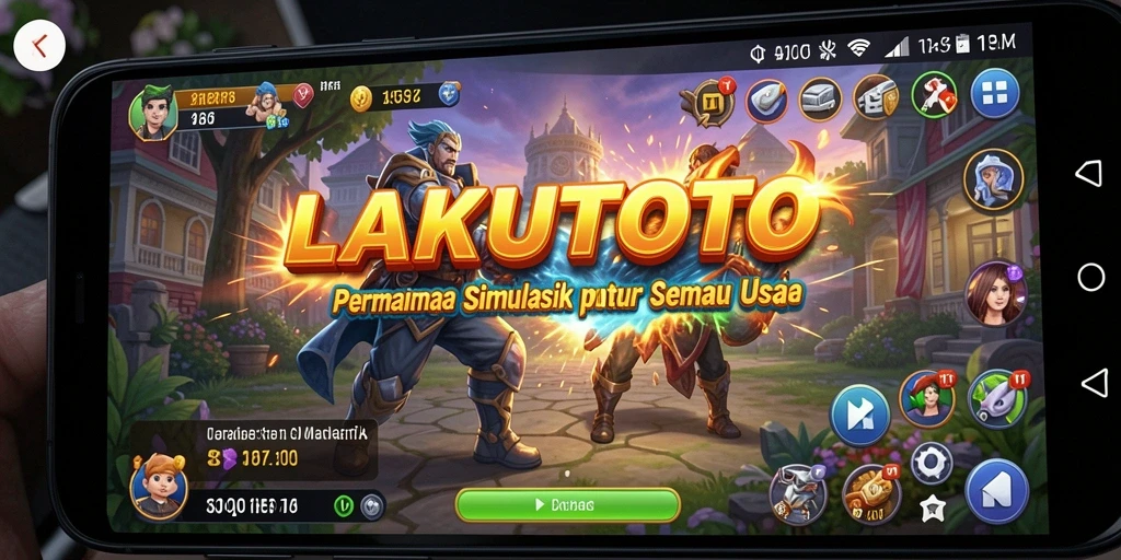 Screenshot utama LAKUTOTO menampilkan gameplay simulasi yang mengasyikkan.