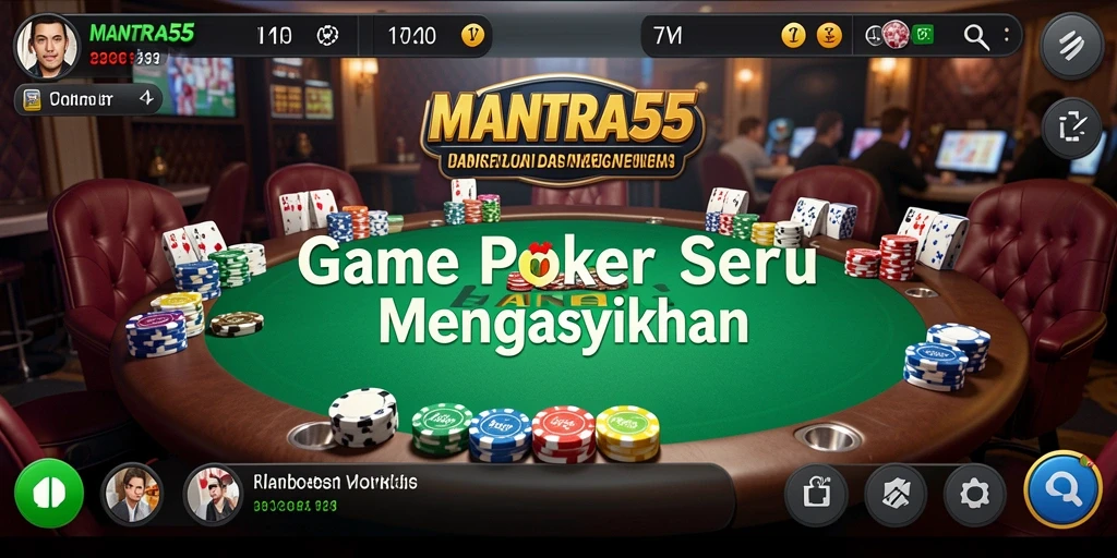 Tampilan gameplay Poker yang menarik dan interaktif di MANTRA55.