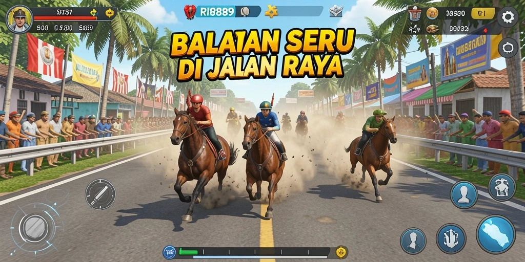 Tampilan gameplay yang mendebarkan dalam balapan RI889.