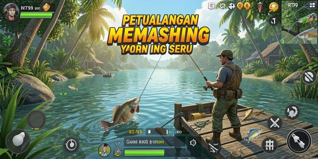 Tangkapan besar dalam permainan memancing yang mendebarkan.
