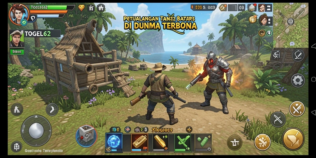 Screenshot gameplay TOGEL62 menampilkan aksi seru di dunia terbuka.