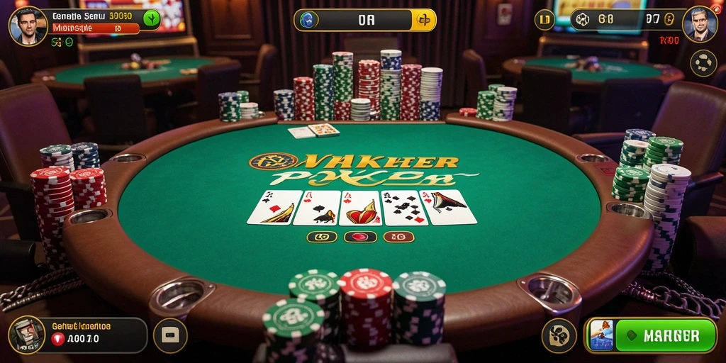 Tampilan menarik dari gameplay Poker di UH77.