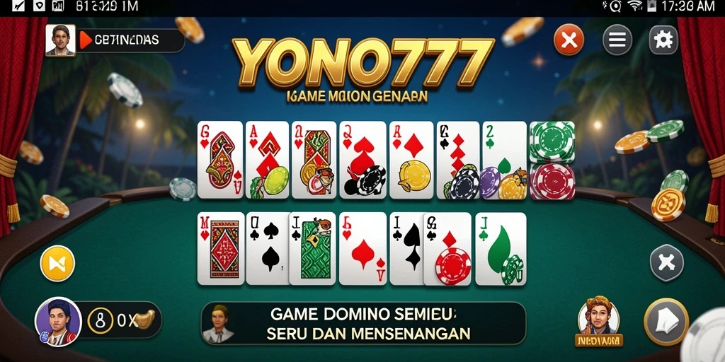 Tampilan gameplay seru dalam permainan Domino YONO777.